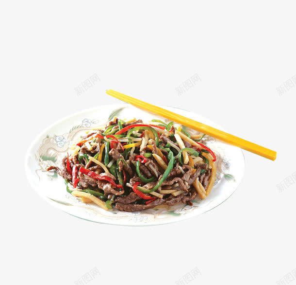 青椒炒肉丝png免抠素材_新图网 https://ixintu.com 家常菜 美食 肉 青椒