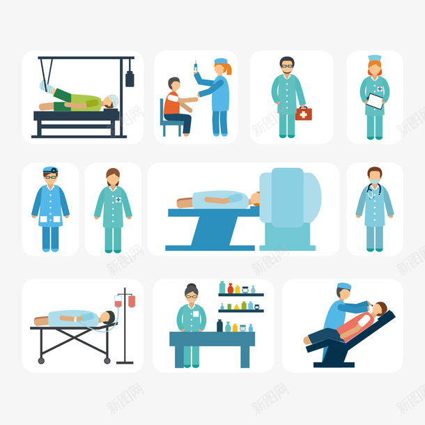 卡通医疗图标矢量图ai免抠素材_新图网 https://ixintu.com 医疗 卡通 图标 矢量图