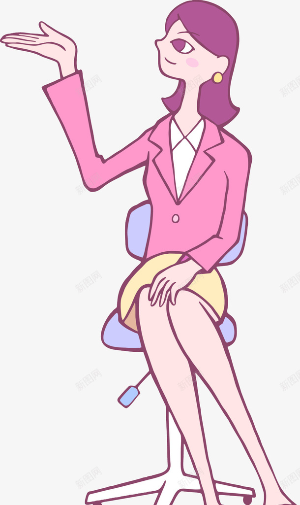 粉红摊手女郎png免抠素材_新图网 https://ixintu.com 女郎 抬手 摊手 粉红衣服