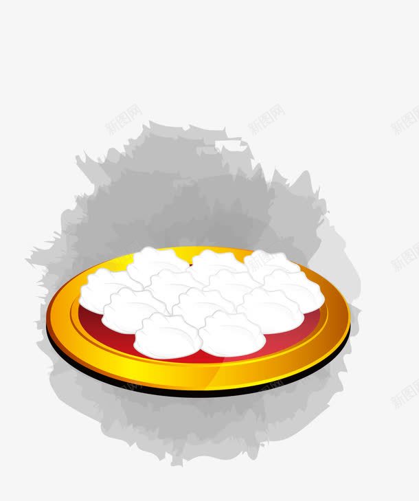卡通水墨风饺子装饰png免抠素材_新图网 https://ixintu.com 一盘饺子 免抠图 卡通饺子 抠图 插画 装饰画