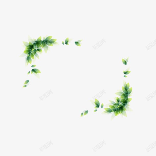 花纹png免抠素材_新图网 https://ixintu.com 抽象文理 抽象花纹 绿叶 花朵 花纹 边框