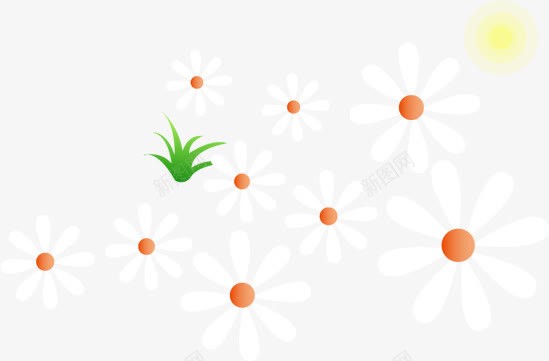 手绘白色清新小花小草png免抠素材_新图网 https://ixintu.com 清新 白色