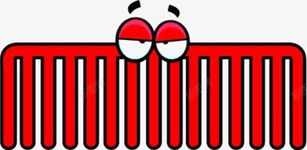 卡通表情梳子png免抠素材_新图网 https://ixintu.com 卡通表情 红色梳子