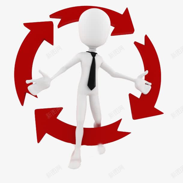 3D小人和箭头png免抠素材_新图网 https://ixintu.com 3D 人物 卡通 箭头
