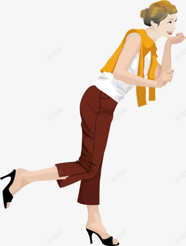 卡通女孩png免抠素材_新图网 https://ixintu.com 卡通 围巾 坐着抬起一只爪子的 垫脚 女孩 抬脚 翘脚