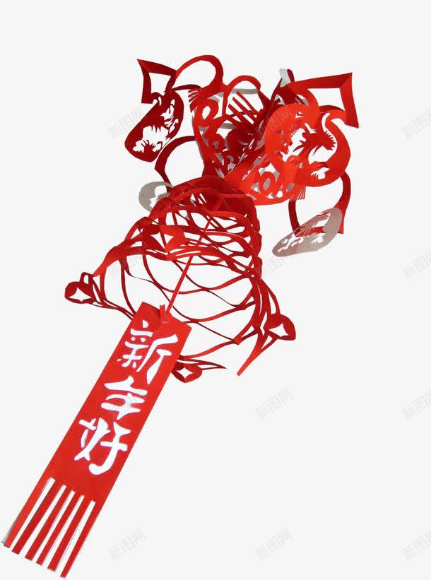 红色新年剪纸png免抠素材_新图网 https://ixintu.com 剪纸 清新 红色
