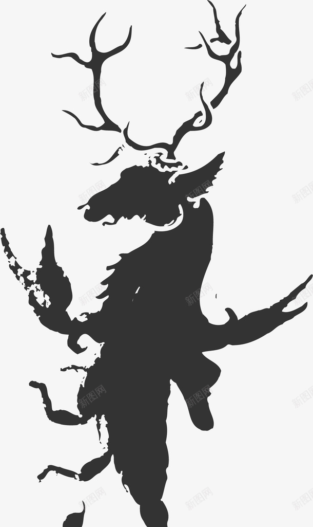 鹿矢量图图标ai_新图网 https://ixintu.com 矢量鹿 鹿 鹿图形 矢量图