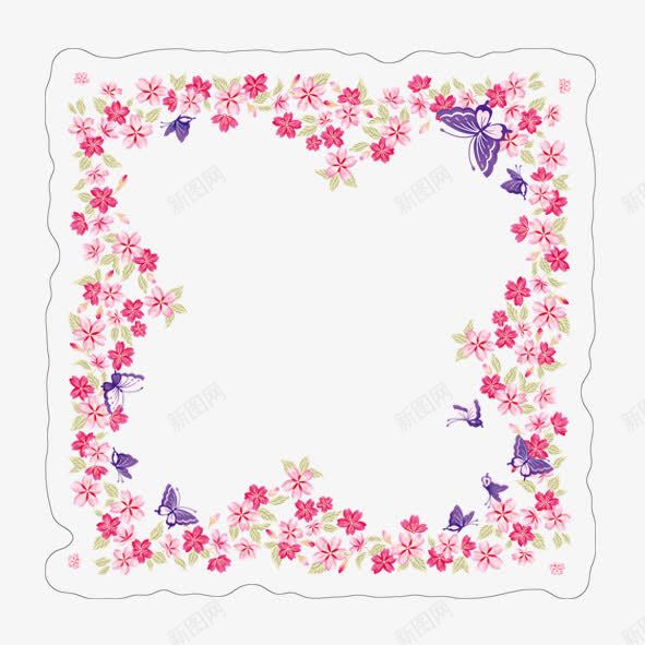花卉边框png免抠素材_新图网 https://ixintu.com 粉色 网页 花卉 装饰 边框