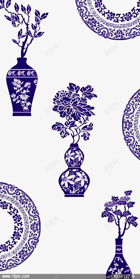 古典瓷器png免抠素材_新图网 https://ixintu.com 中国风 瓷器 花卉