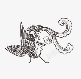 凤图案png免抠素材_新图网 https://ixintu.com 中国传统 凤图案 黑色