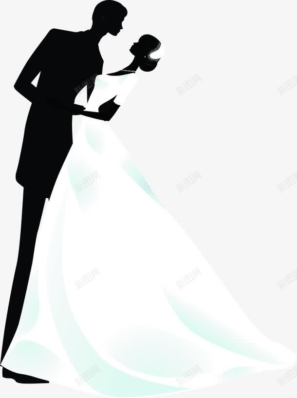 手绘婚礼人物剪影png免抠素材_新图网 https://ixintu.com 人物 剪影 婚礼