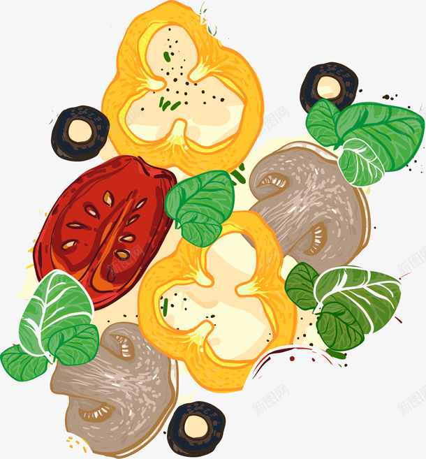 手绘菜椒矢量图ai免抠素材_新图网 https://ixintu.com 手绘 菜椒 蔬菜 矢量图
