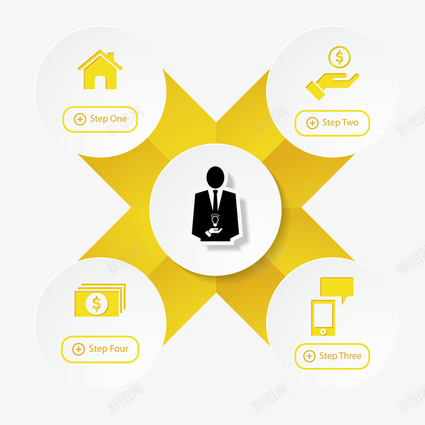 交叉形商务PPT图表元素矢量图ai免抠素材_新图网 https://ixintu.com 交叉形 交叉形商务PPT图表元素 元素 商务PPT 图表 矢量图