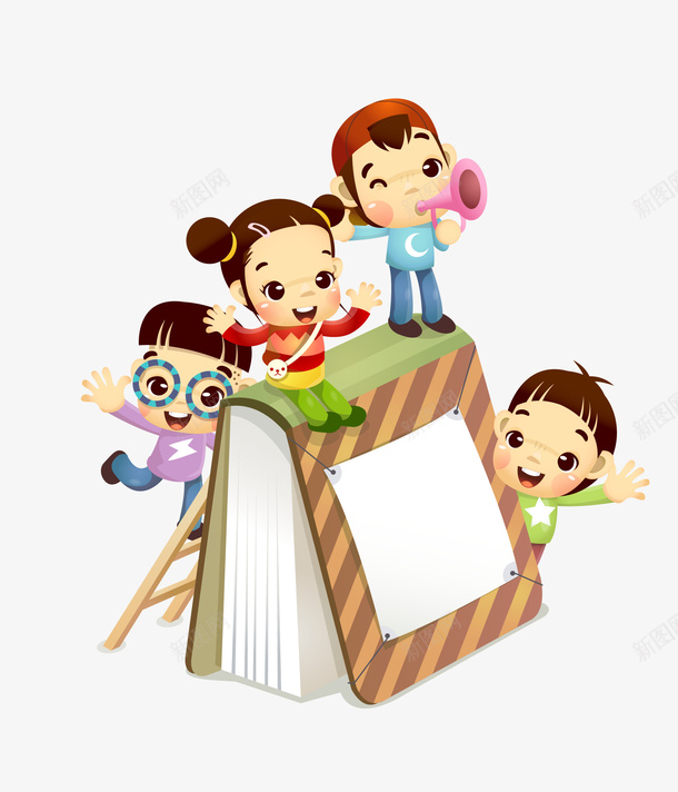 卡通儿童和书png免抠素材_新图网 https://ixintu.com 书 儿童 卡通 可爱