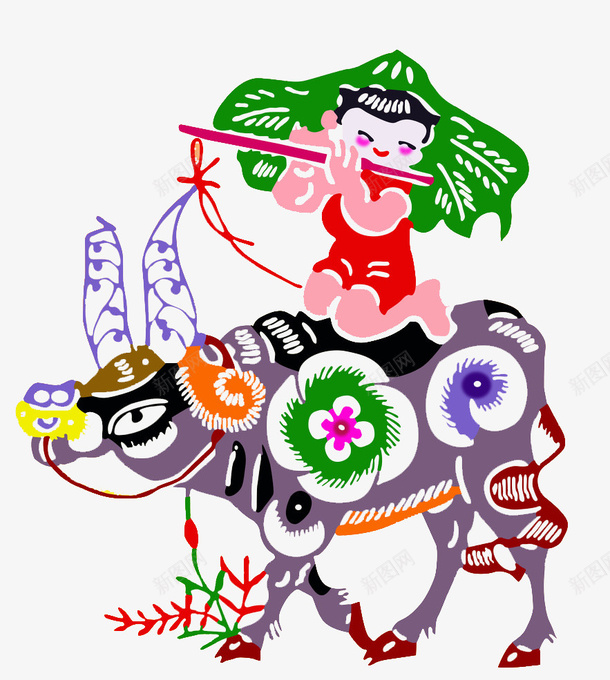 古代儿童牧牛png免抠素材_新图网 https://ixintu.com 古代儿童 可爱 牛 牧童