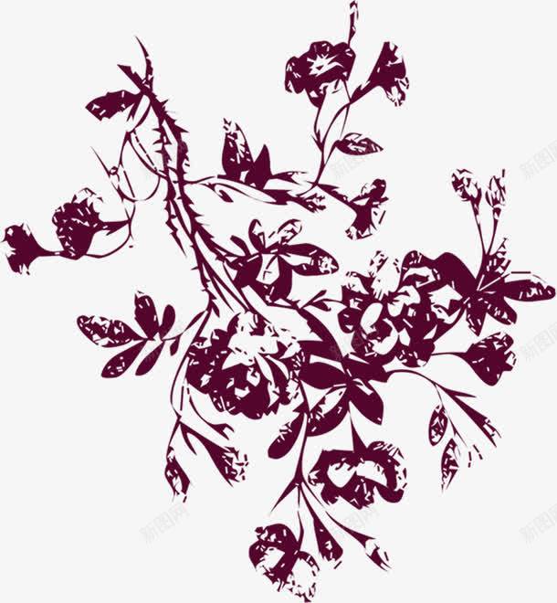 紫色创意花朵植物装饰png免抠素材_新图网 https://ixintu.com 创意 植物 紫色 花朵 装饰