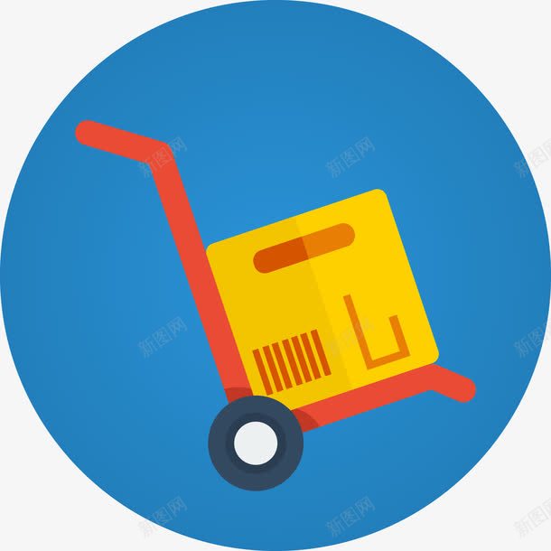 小推车扁平风格图标png_新图网 https://ixintu.com 图标 扁平 推车 货品
