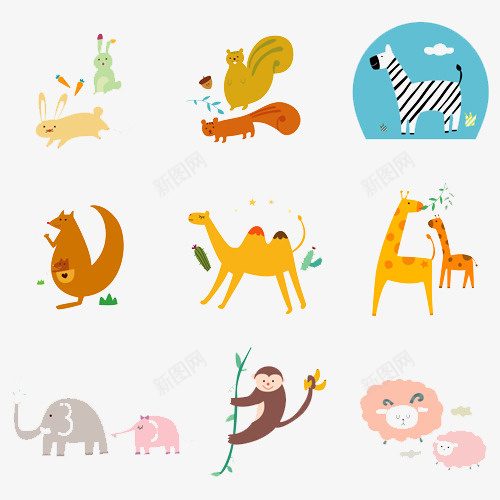 卡通动物图标png免抠素材_新图网 https://ixintu.com 动物 卡通 卡通动物 图标 宠物