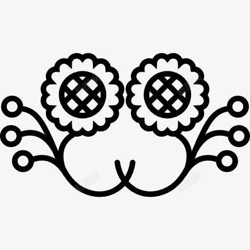 向日葵的镜面效果与花芽图标png_新图网 https://ixintu.com 向日葵 向日葵的设计 艺术 镜子 镜面效果