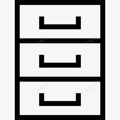 三抽屉柜图标png_新图网 https://ixintu.com 办公室 办公材料 存储 文件 橱柜