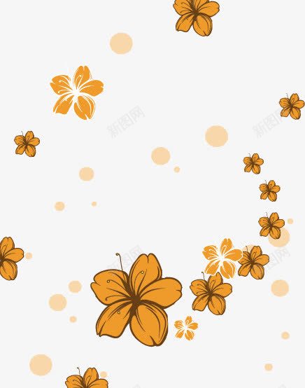 小花朵边框片png免抠素材_新图网 https://ixintu.com 小清新 花朵 边框 飘落 黄色