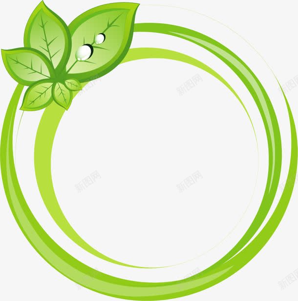 手绘绿叶边框矢量图ai免抠素材_新图网 https://ixintu.com 杈规 缁垮彾 鍦嗗舰 鎵嬬粯 鐭噺 矢量图