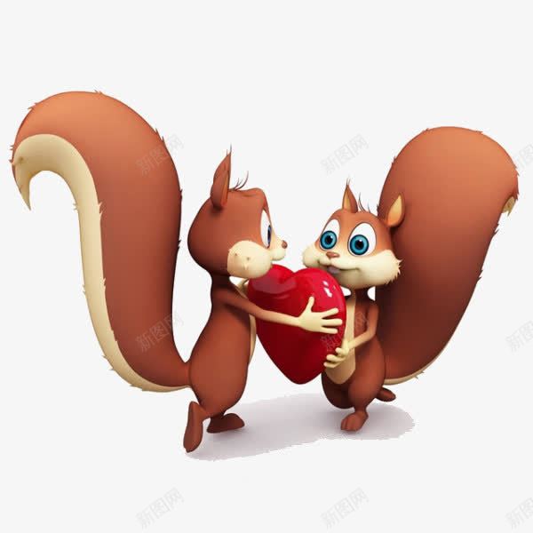 卡通松鼠爱心png免抠素材_新图网 https://ixintu.com 免扣松鼠 卡通 松鼠 爱心