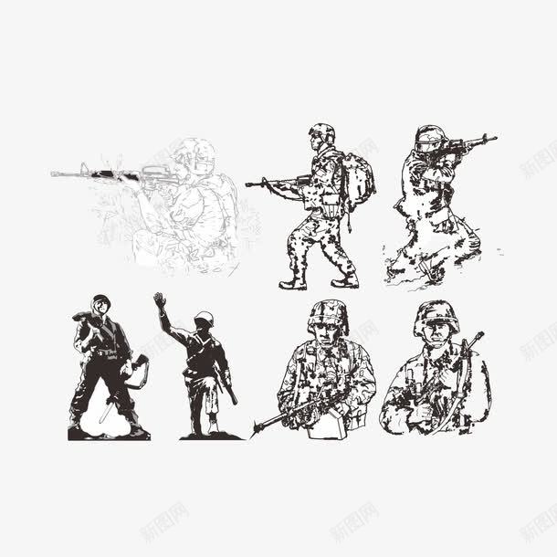 勇敢的士兵矢量图ai免抠素材_新图网 https://ixintu.com 军人 士兵 战斗 枪支 武器 矢量人物 矢量图