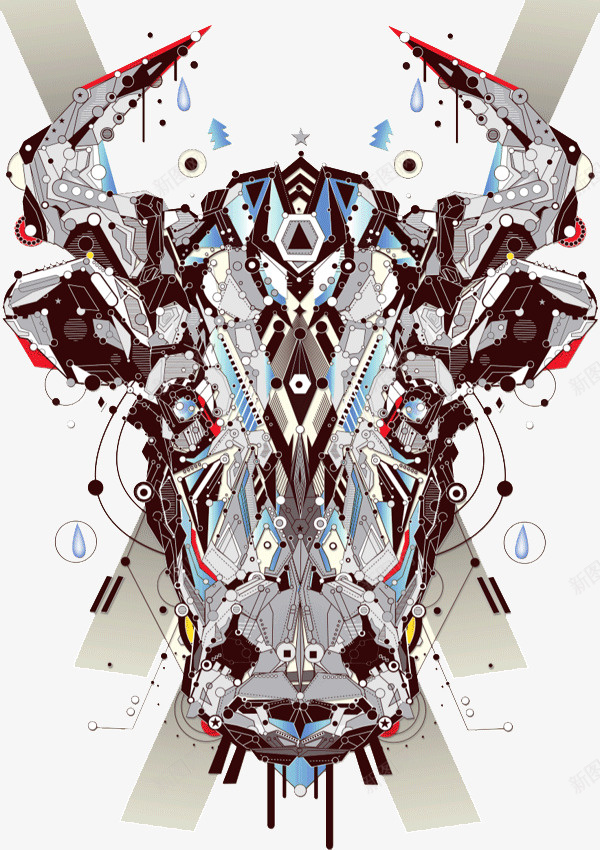 牛插画png免抠素材_新图网 https://ixintu.com 创意 动物 彩色 插画 牛 设计