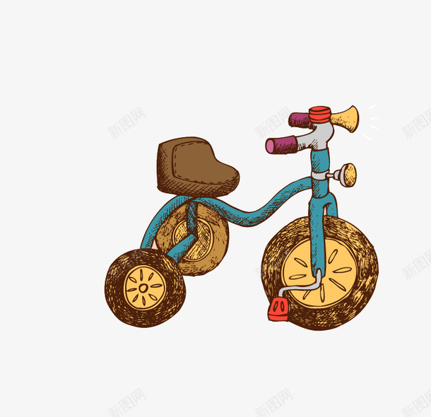 卡通手绘小孩玩具png免抠素材_新图网 https://ixintu.com 卡通 小孩玩具 骑行车