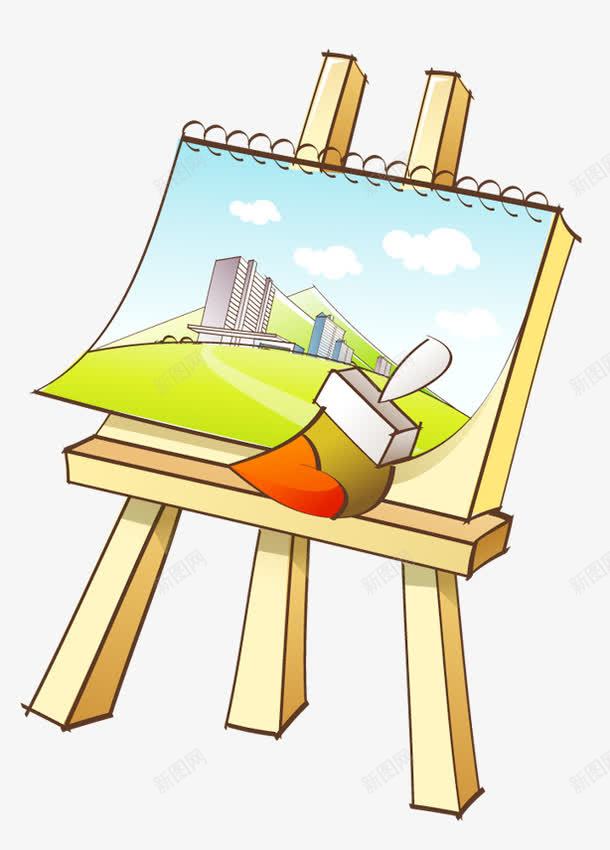 画板png免抠素材_新图网 https://ixintu.com 儿童画板 卡通 学习 用品 画家 画板 画画 笔