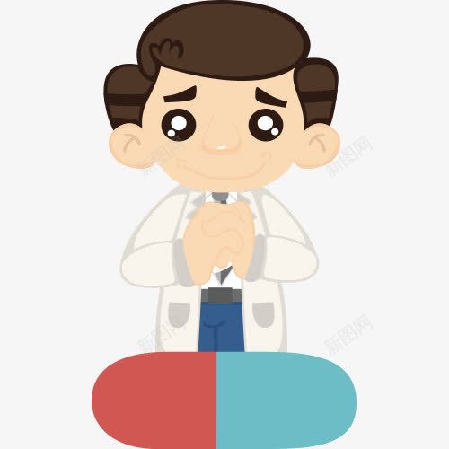 医生卡通png免抠素材_新图网 https://ixintu.com 医生拿药医生喂药医护人员