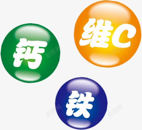 补充元素psd免抠素材_新图网 https://ixintu.com 维c 钙片 铁