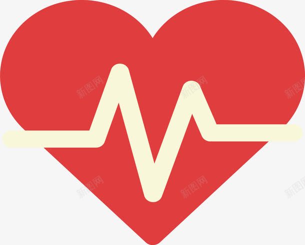 爱心心电图图标png_新图网 https://ixintu.com 医疗图标 心电 心电图 矢量png 红色 红色爱心