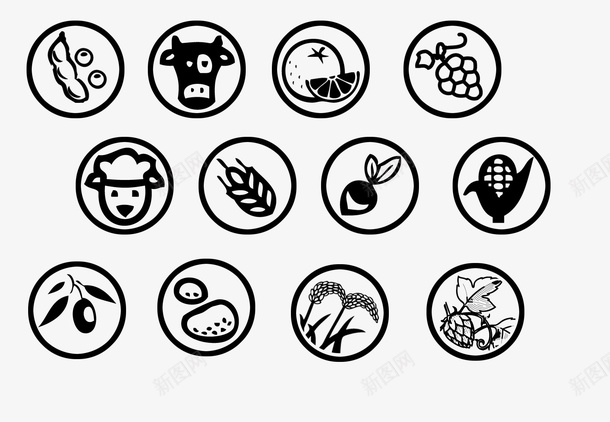 图标png_新图网 https://ixintu.com 图标 手绘小图标 插画 标签