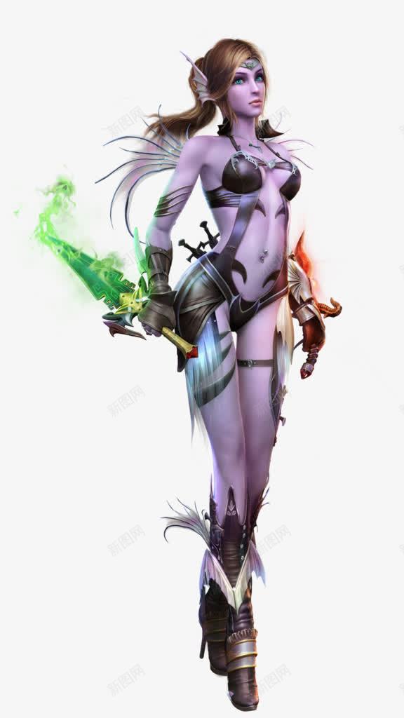 手绘魔法匕首女子png免抠素材_新图网 https://ixintu.com 匕首 女子 手绘 魔法