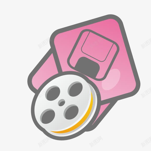 手绘卡通磁带png免抠素材_新图网 https://ixintu.com 卡通磁带 录影带 手绘
