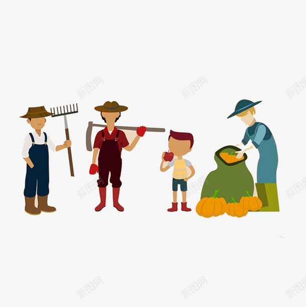 人物劳作矢量图eps免抠素材_新图网 https://ixintu.com 人物 农民劳作 劳作 收割 矢量图 装饰