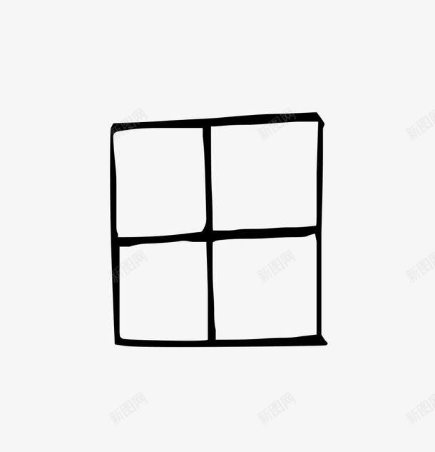 田字图形png免抠素材_新图网 https://ixintu.com 图形 图形设计 田字 艺术字 设计 黑白
