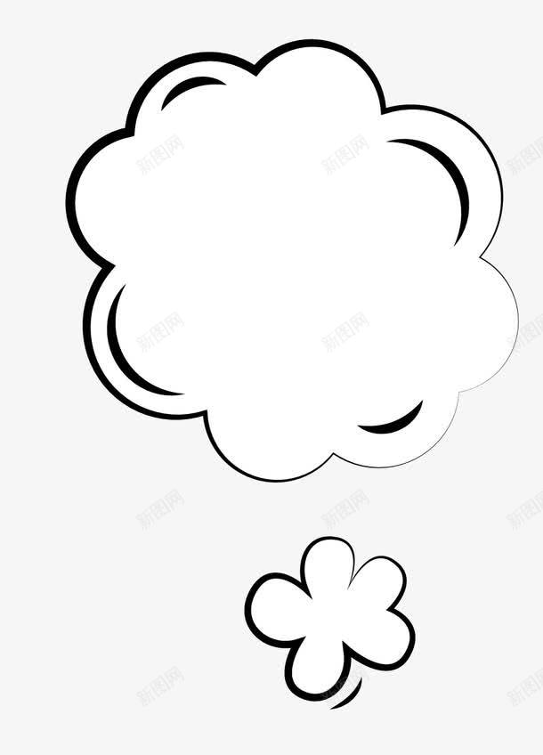 手绘漫画对话框矢量图ai免抠素材_新图网 https://ixintu.com 手绘漫画黑白对话框 矢量图