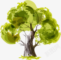 彩绘树木矢量图ai免抠素材_新图网 https://ixintu.com 彩绘 树木 绿色 矢量图