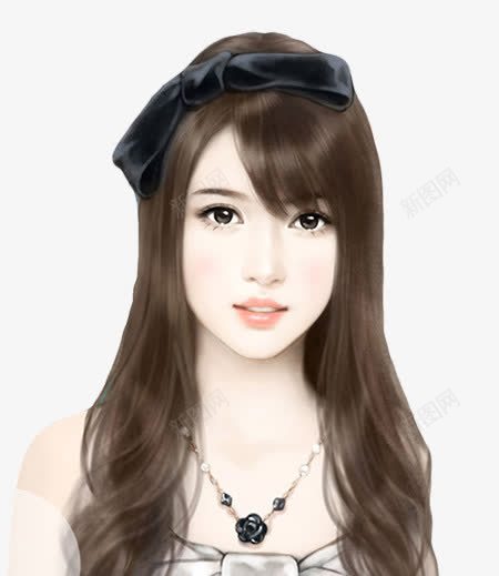 黑色发带可爱女子png免抠素材_新图网 https://ixintu.com 发带 可爱 女子 黑色