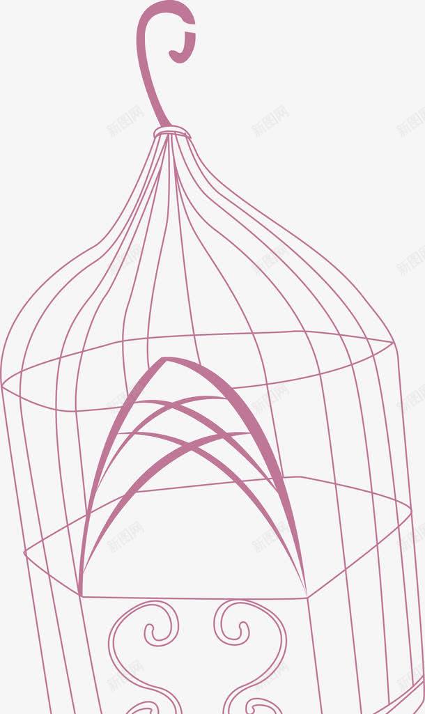 鸟笼png免抠素材_新图网 https://ixintu.com 小鸟 粉红色 鸟笼