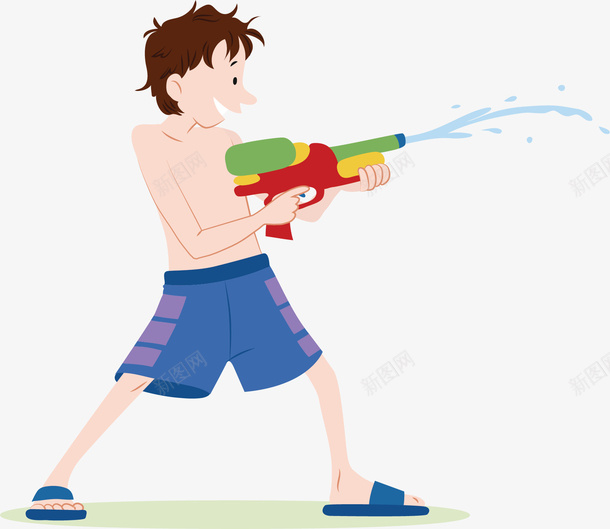 夏天玩滋水枪男孩矢量图ai免抠素材_新图网 https://ixintu.com 夏天 水枪 滋水枪 玩水枪 玩滋水枪 矢量png 矢量图