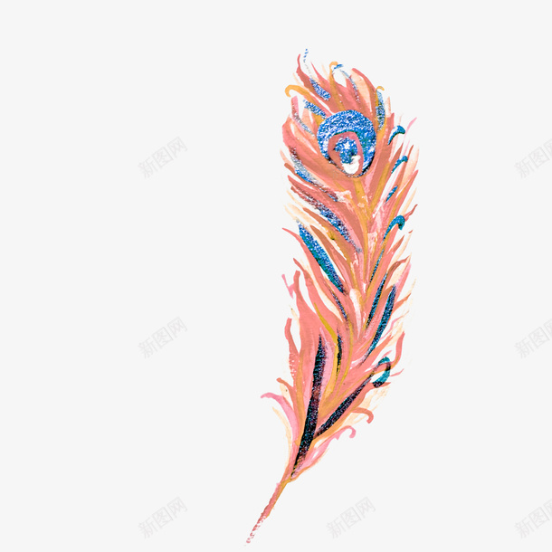 孔鹊羽毛png免抠素材_新图网 https://ixintu.com 孔鹊羽毛 小清新 手绘 粉色 羽毛