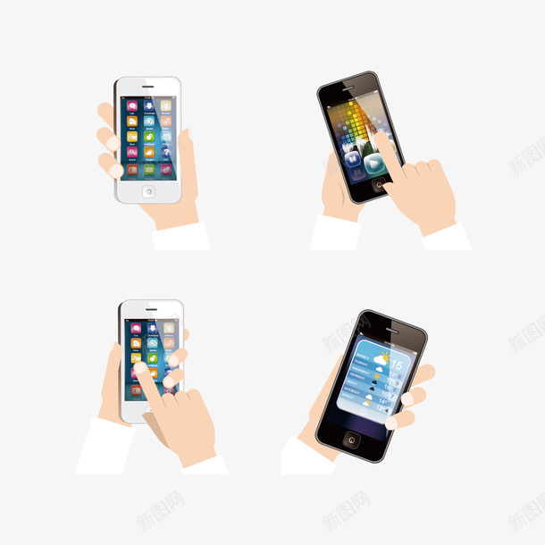 手和手机矢量图ai免抠素材_新图网 https://ixintu.com 手 手势 手机 矢量手机 矢量图