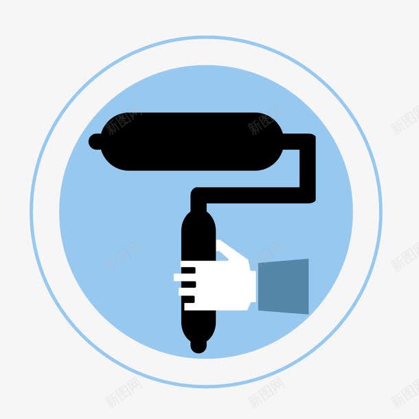 手拿刷墙刷子矢量图ai免抠素材_新图网 https://ixintu.com 刷墙 刷子 工具 手拿 维修 黑色 矢量图