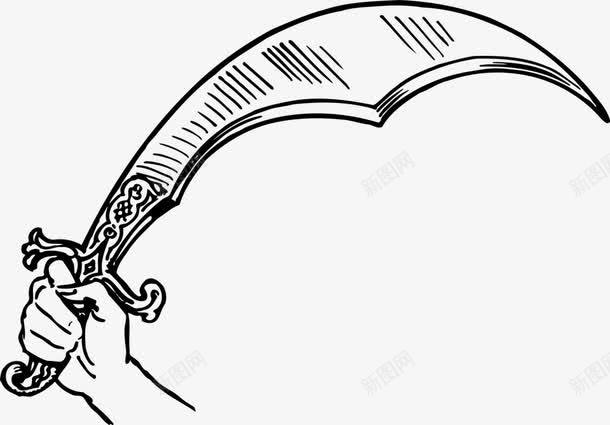 手绘大刀png免抠素材_新图网 https://ixintu.com 大刀 手拿刀 手绘画 矢量装饰 装饰