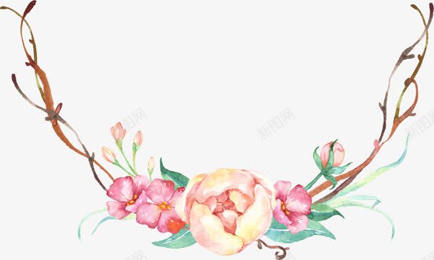 卡通小花串元素png免抠素材_新图网 https://ixintu.com 元素 卡通
