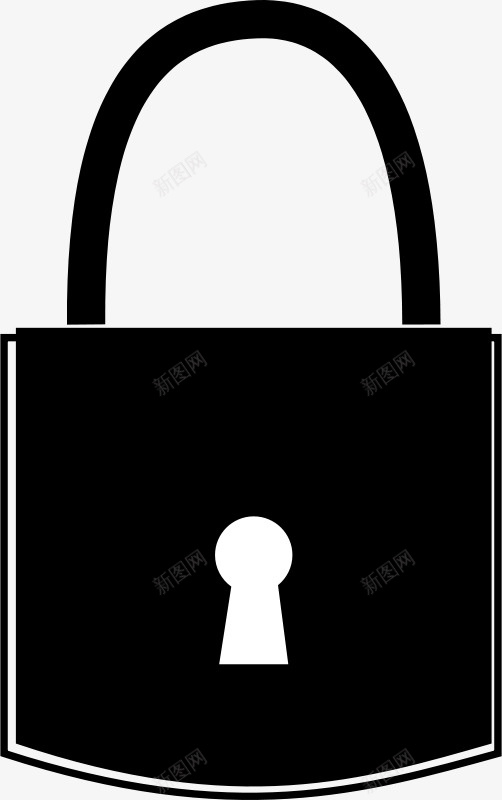 黑色的卡通锁图标png_新图网 https://ixintu.com 卡通 锁 黑色 黑色锁